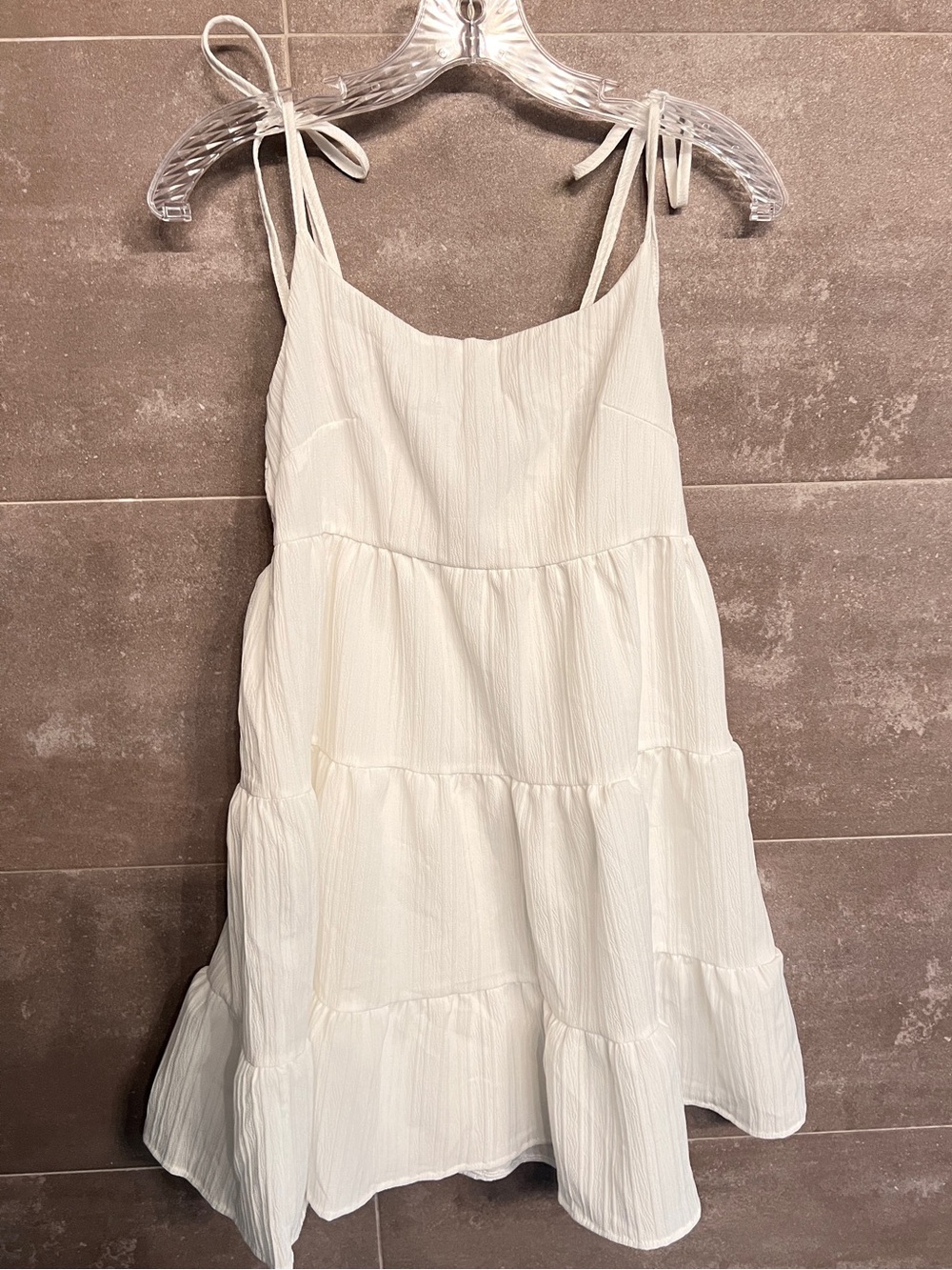 White Tiered Spaghetti Strap Sundress